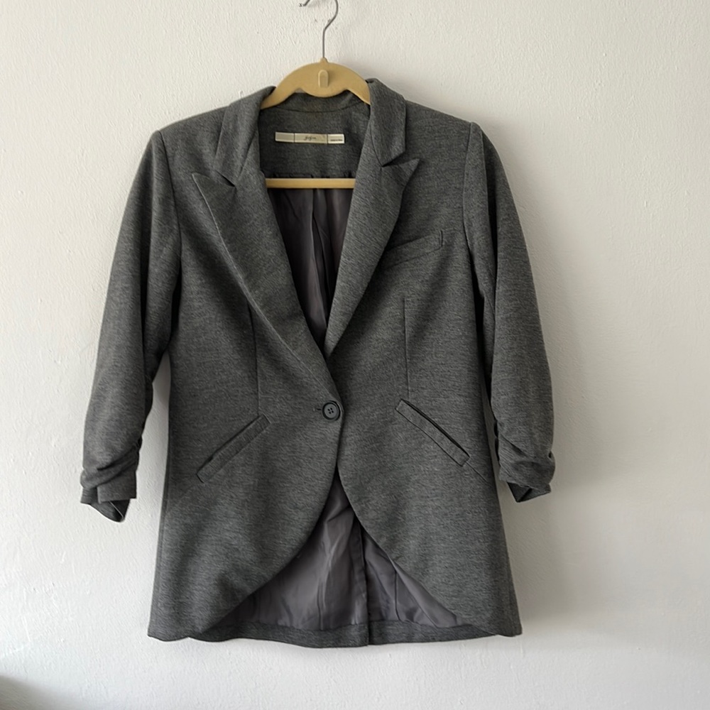 Gray soft comfy boyfriend blazer